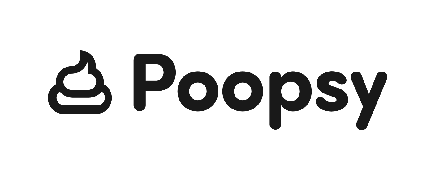 The Poopsy logo in Sofia, with a small poop icon