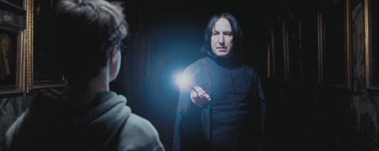Severus Snape uses the Lumos spell.