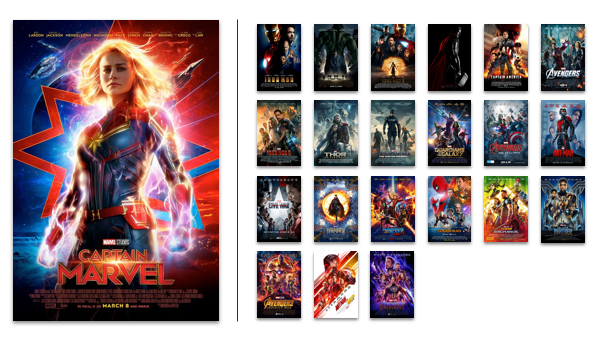 Captain Marvel vs. every other Marvel movie — quite a few!